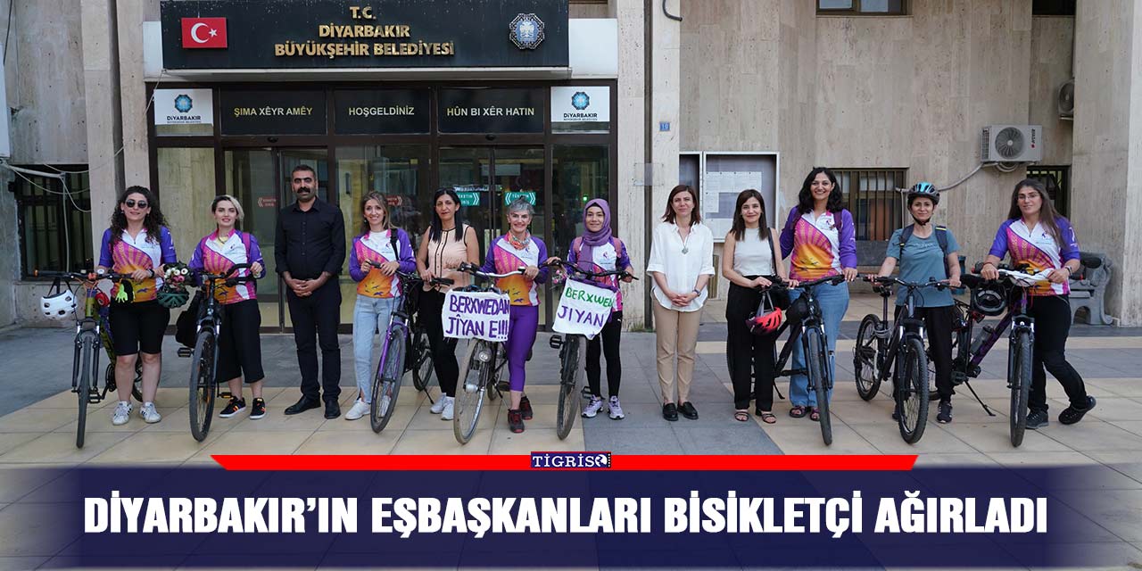 Diyarbakır’ın eşbaşkanları bisikletçi ağırladı