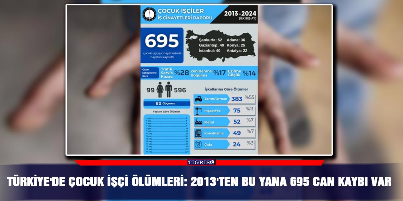 Türkiye'de Çocuk İşçi Ölümleri:  2013'ten bu yana 695 Can Kaybı var