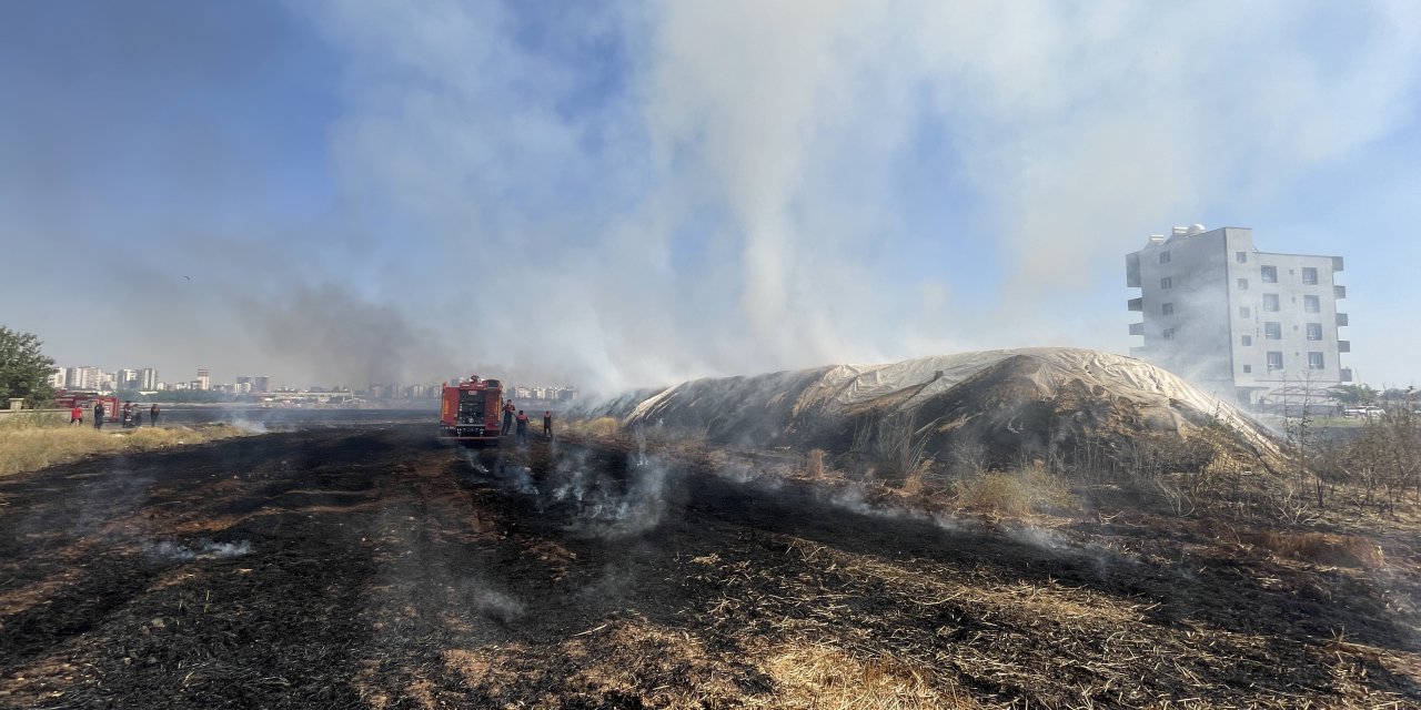 Siverek'te 200 ton saman yandı