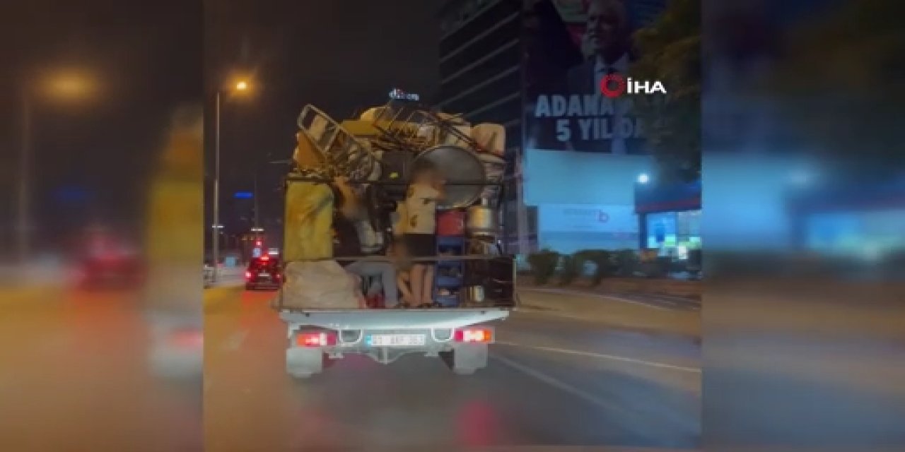 VİDEO - Adana'da çocukların tehlikeli yolculuğu