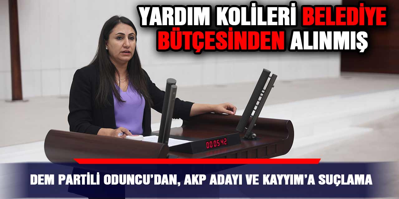VİDEO - DEM Partili Oduncu’dan, AKP adayı ve Kayyım’a suçlama; Yardım kolileri belediye bütçesinden alınmış