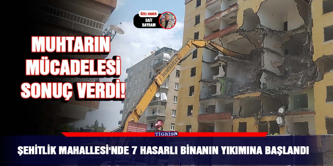 VİDEO - Şehitlik Mahallesi'nde 7 hasarlı binanın yıkımına başlandı