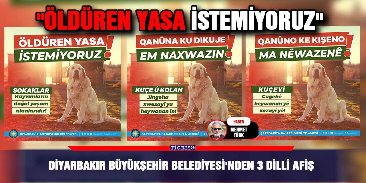 Diyarbakır Büyükşehir Belediyesi'nden 3 dilli afiş