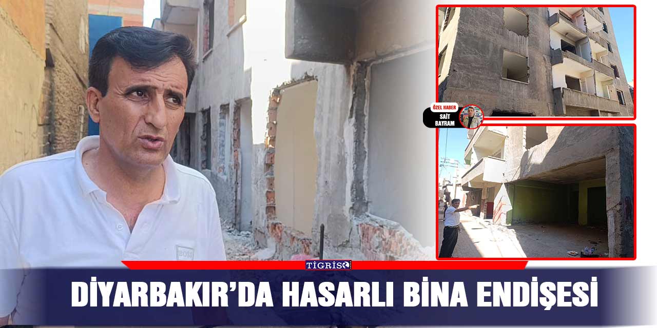 VİDEO - Diyarbakır’da hasarlı bina endişesi