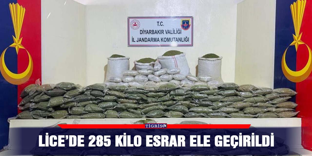 Lice’de 285 kilo esrar ele geçirildi