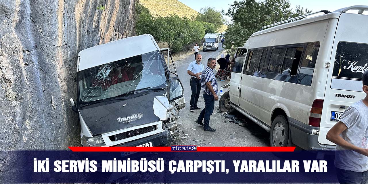 İki servis minibüsü çarpıştı, yaralılar var