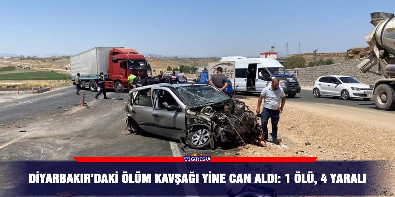 Diyarbakır’daki ölüm kavşağı yine can aldı:  1 ölü, 4 yaralı