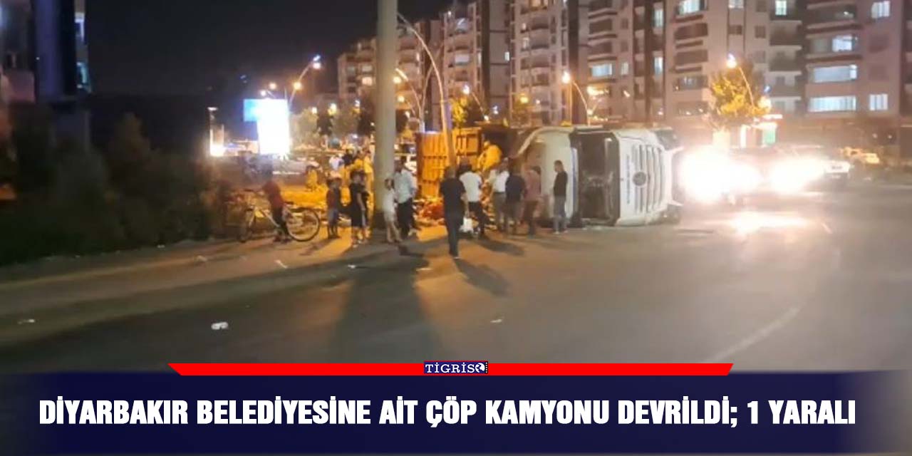 Diyarbakır Belediyesine ait çöp kamyonu devrildi; 1 yaralı