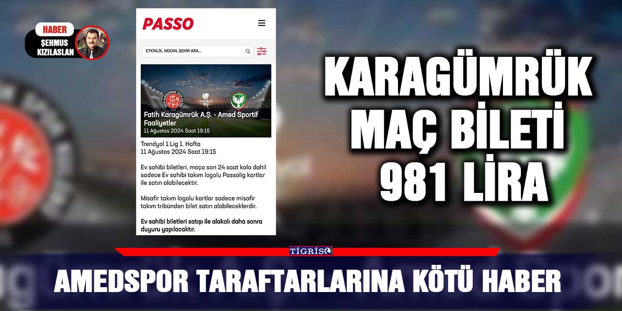 Amedspor taraftarlarına kötü haber