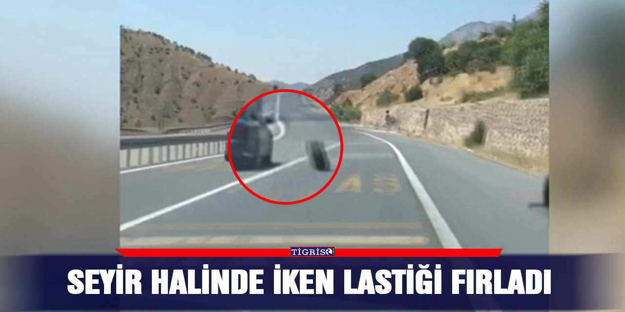 VİDEO - Seyir halinde iken lastiği fırladı