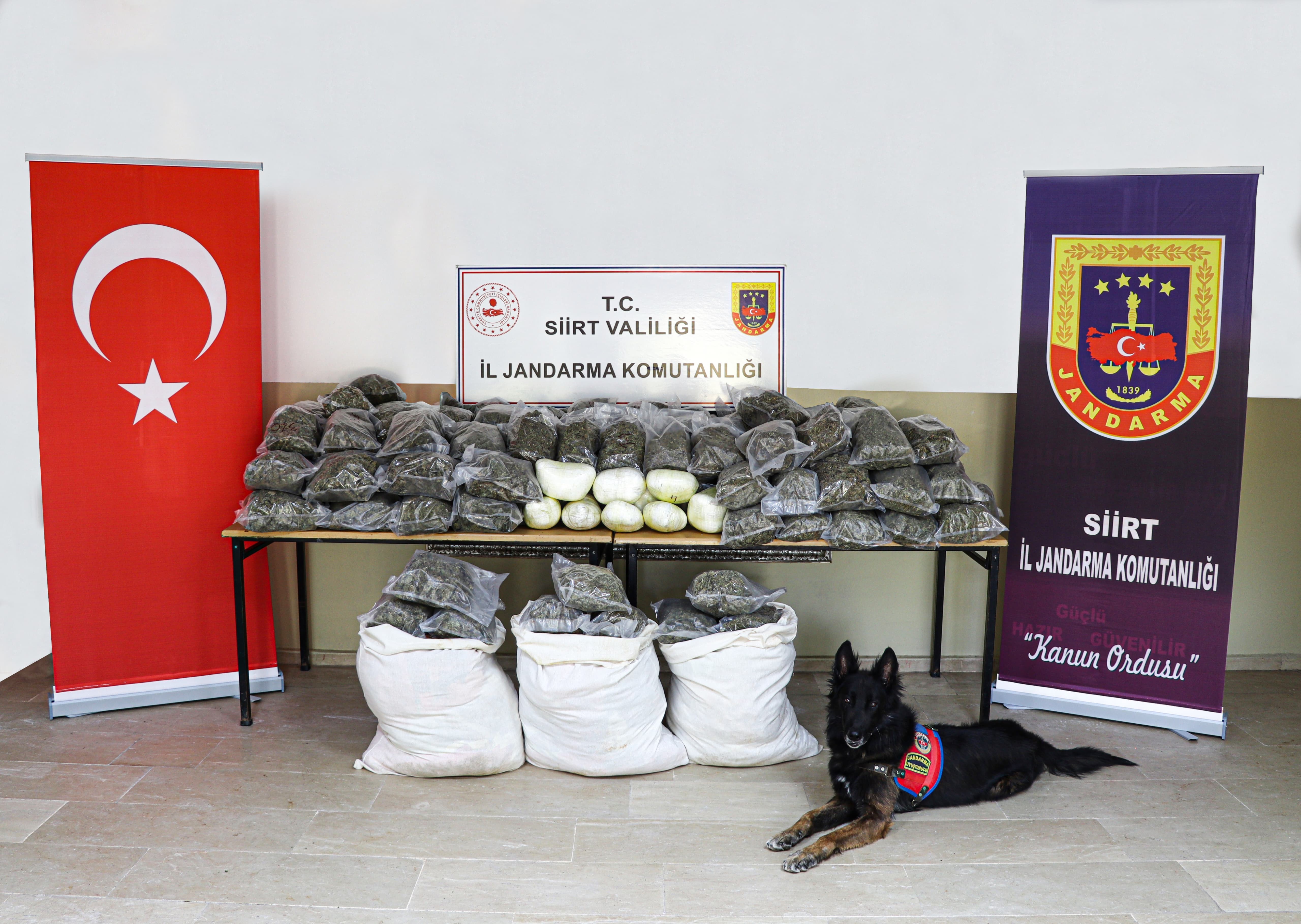 Siirt'te 170 kilogram esrar ele geçirildi