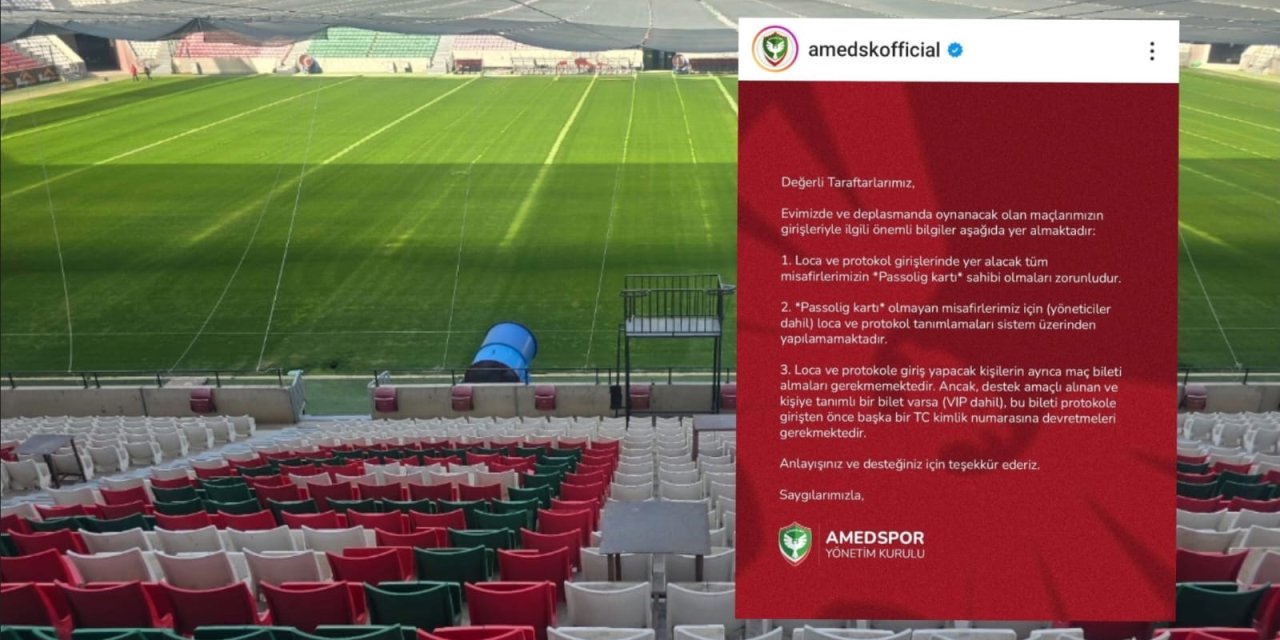 Amedspor Loca ve Protokol girişleri hakkında bilgilendirme