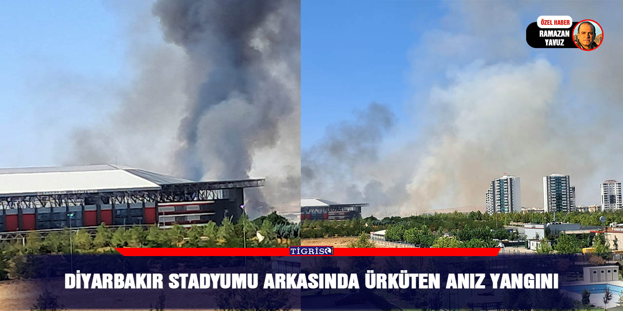 VİDEO - Diyarbakır stadyumu arkasında ürküten anız yangını