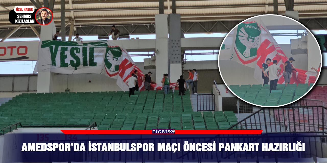 Amedspor’da İstanbulspor maçı öncesi pankart hazırlığı