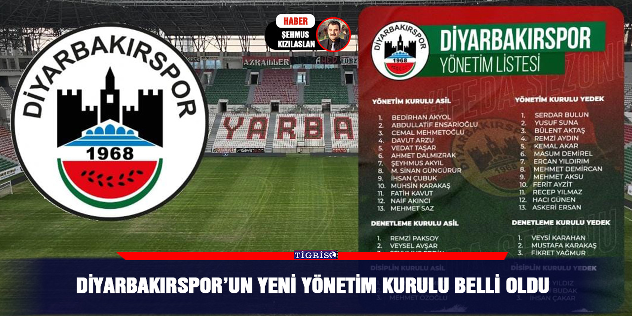 Diyarbakırspor’un Yeni Yönetim Kurulu Belli Oldu