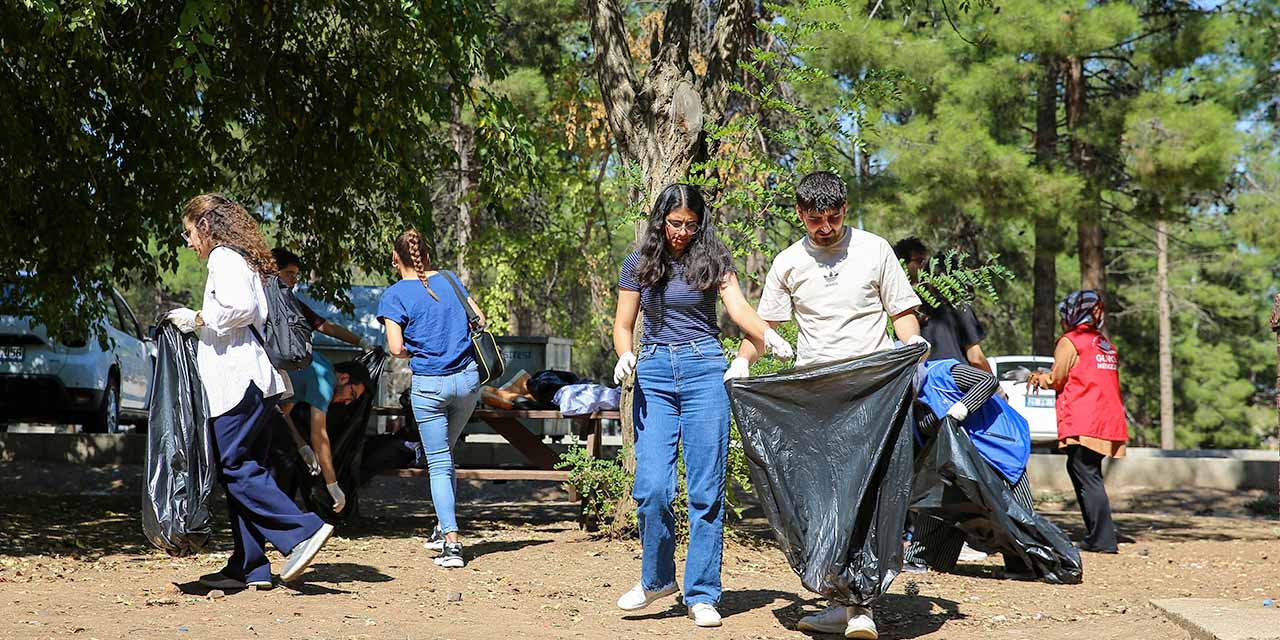 VİDEO - Diyarbakır'da gençlerden örnek hareket: Piknik alanını temizlediler