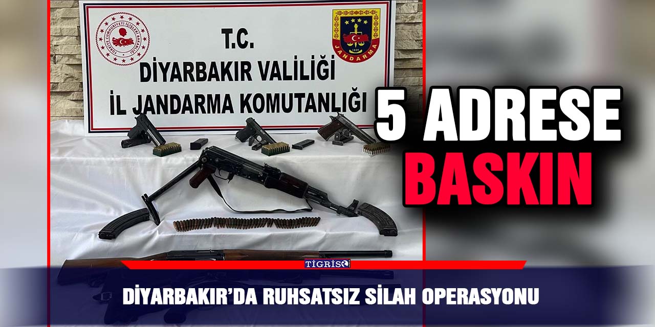 Diyarbakır’da ruhsatsız silah operasyonu