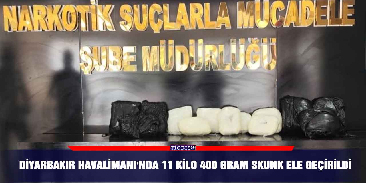 Diyarbakır Havalimanı'nda 11 kilo 400 gram skunk ele geçirildi