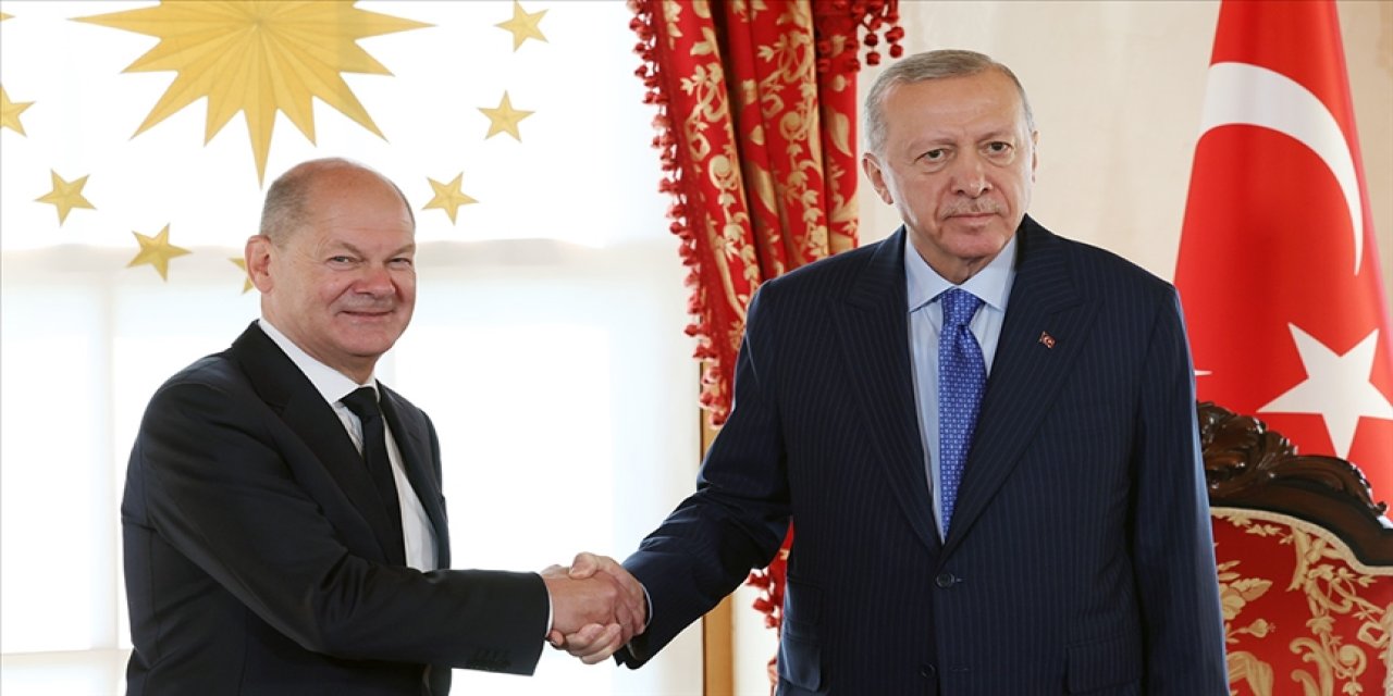 Erdoğan, Almanya Başbakanı Scholz'u kabul etti