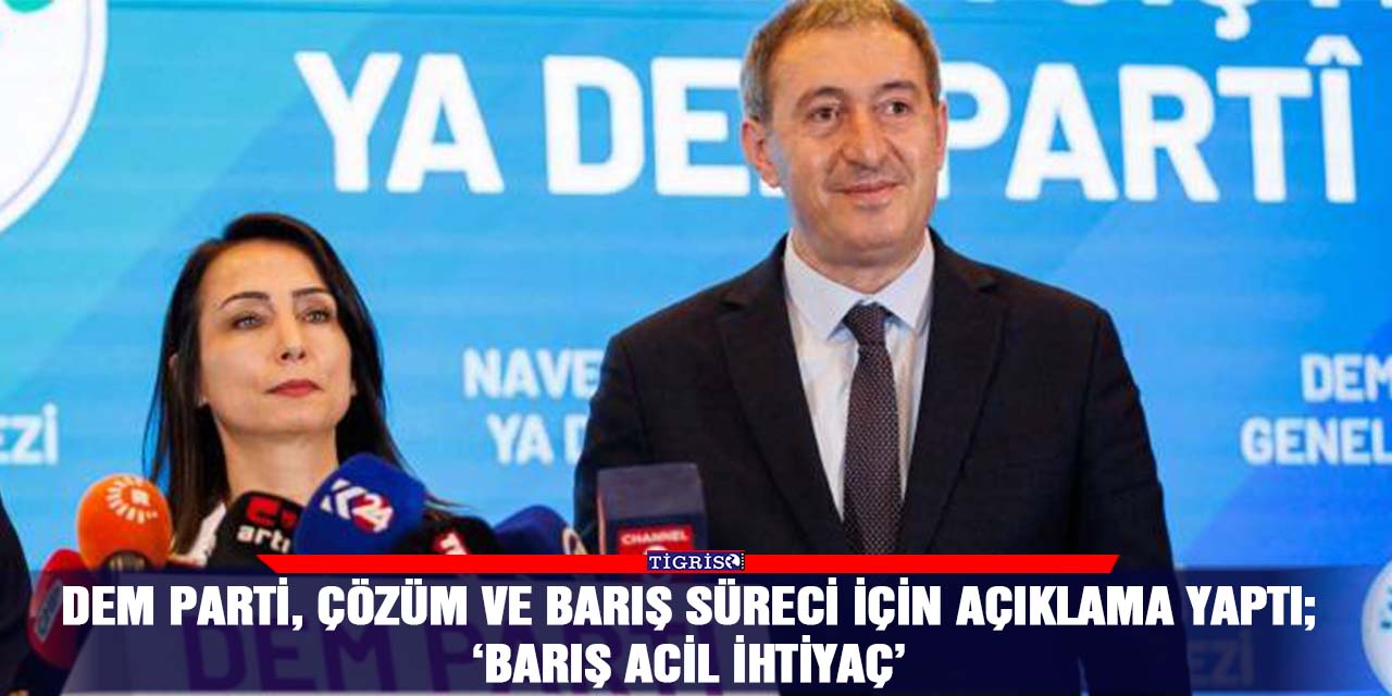 DEM Parti, çözüm ve barış süreci için açıklama yaptı;  ‘Barış acil ihtiyaç’