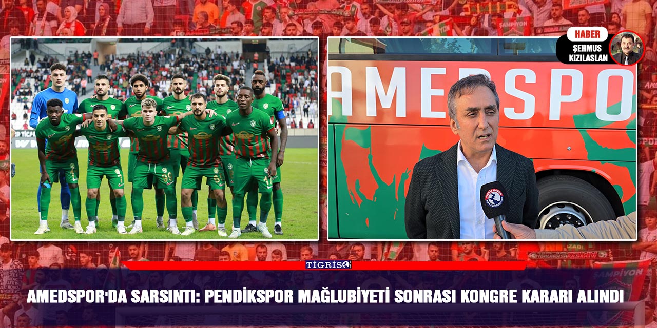 Amedspor'da sarsıntı: Pendikspor mağlubiyeti sonrası kongre kararı alındı