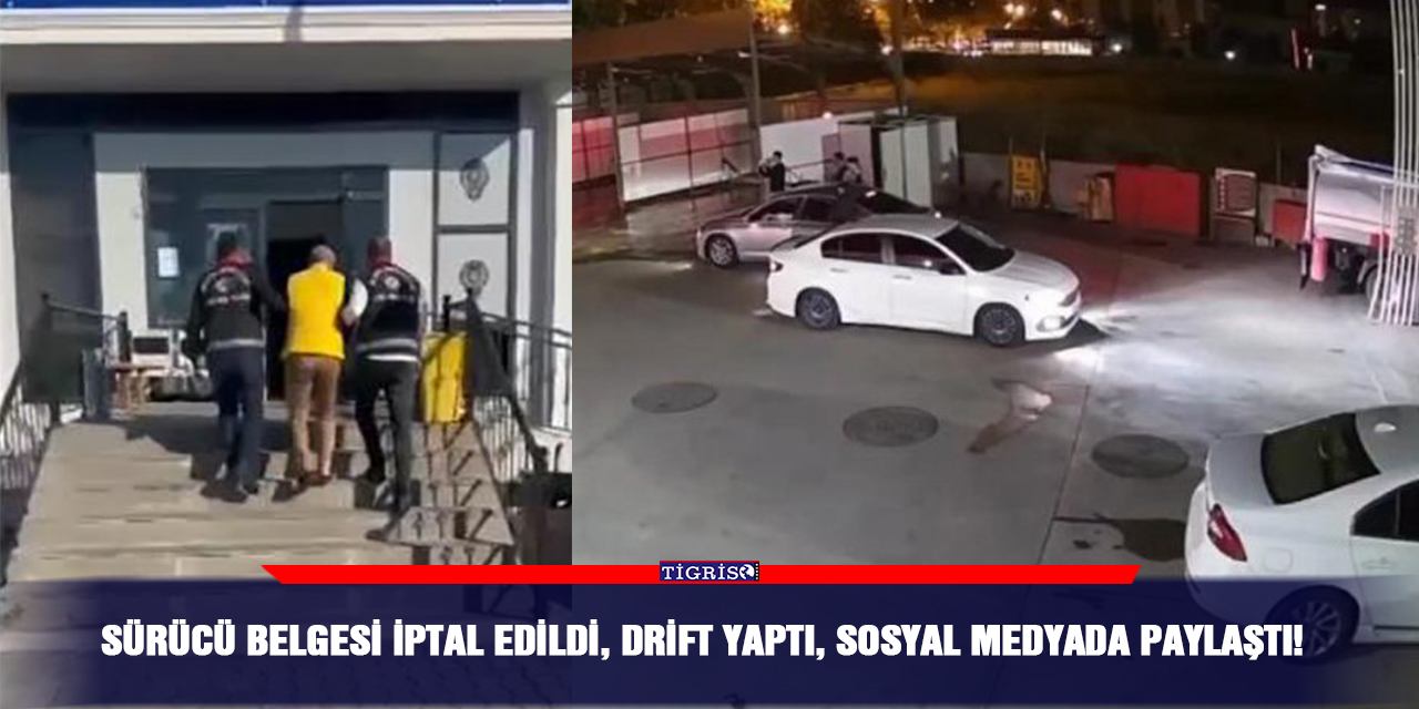 Sürücü belgesi iptal edildi, drift yaptı, sosyal medyada paylaştı!