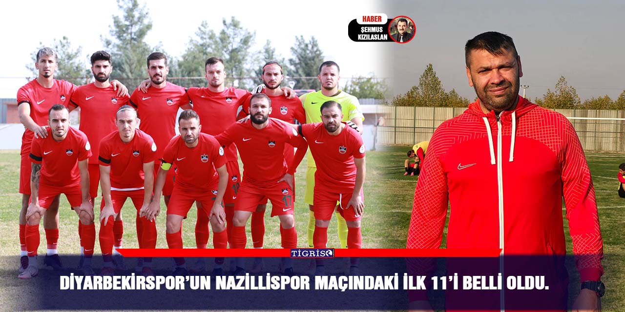 Diyarbekirspor’un Nazillispor Maçındaki İlk 11’i Belli Oldu.