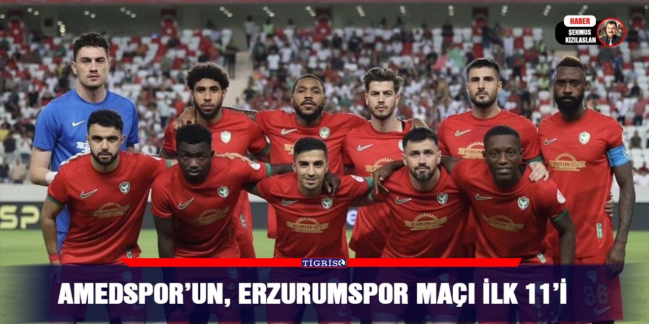 Amedspor’un, Erzurumspor maçı ilk 11’i