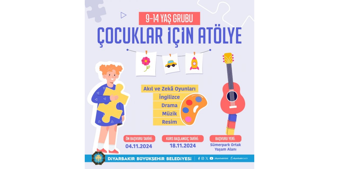 Diyarbakır’da Çocuklar için atölye kayıtları başladı