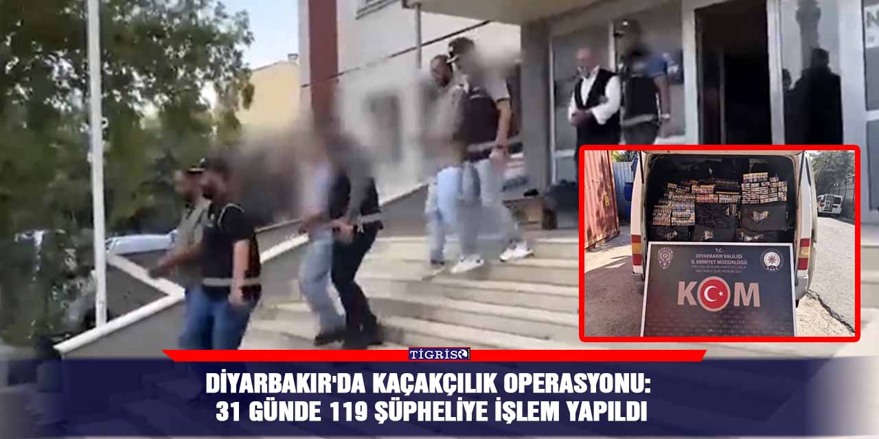 Diyarbakır'da kaçakçılık operasyonu:  31 günde 119 şüpheliye işlem yapıldı