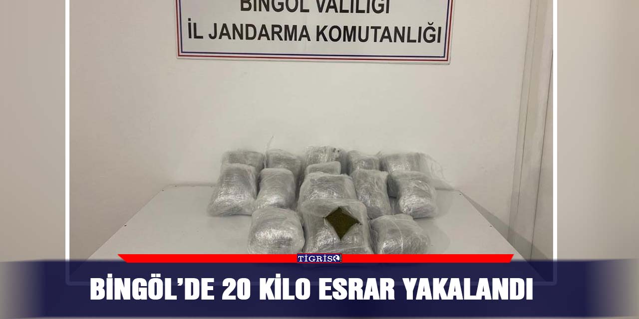 Bingöl’de 20 kilo esrar yakalandı