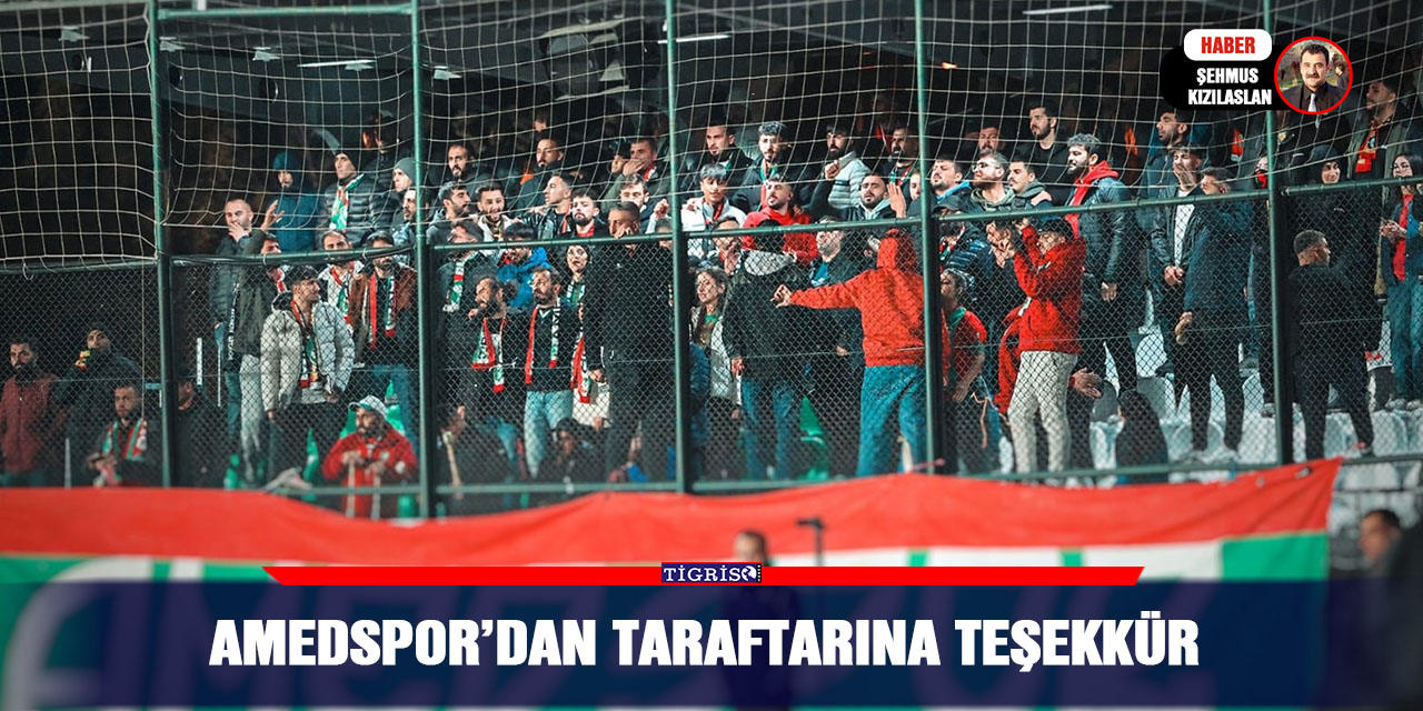 Amedspor’dan taraftarına teşekkür