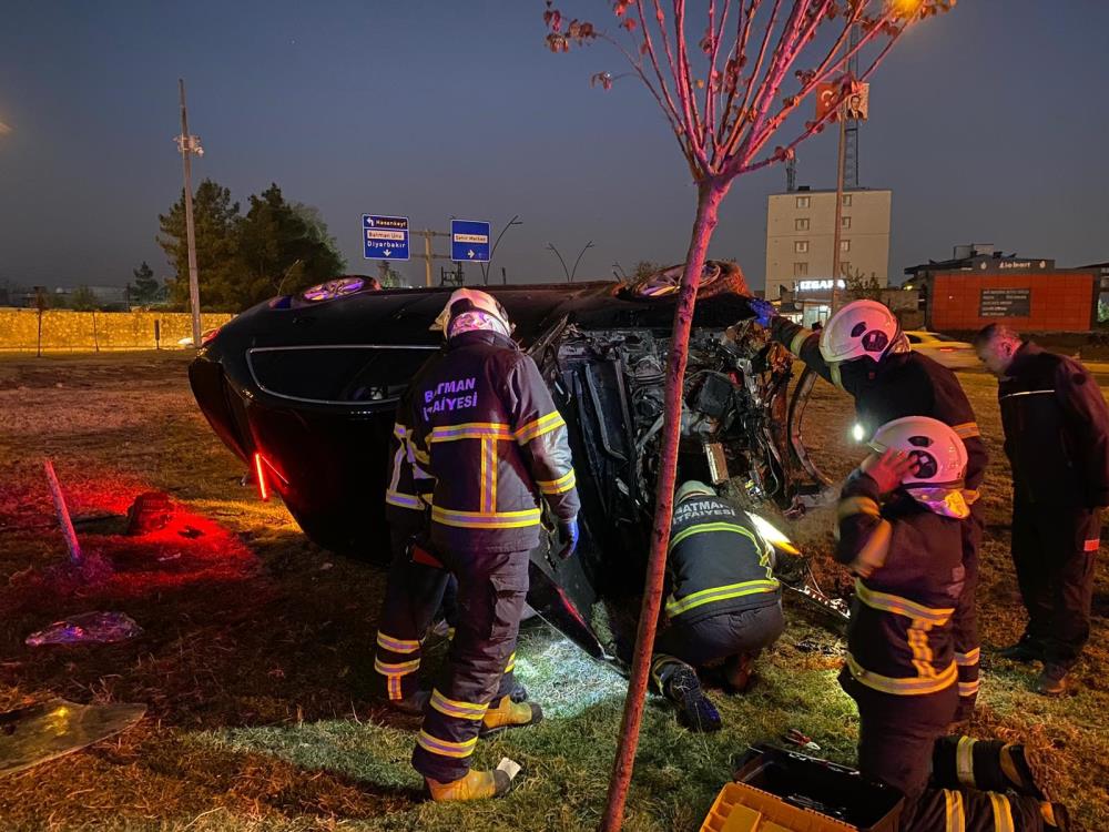 Kontrolden çıkan otomobil takla attı: 1 yaralı