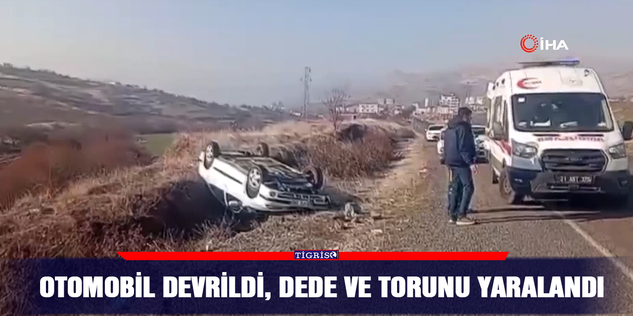 VİDEO - Otomobil devrildi, dede ve torunu yaralandı