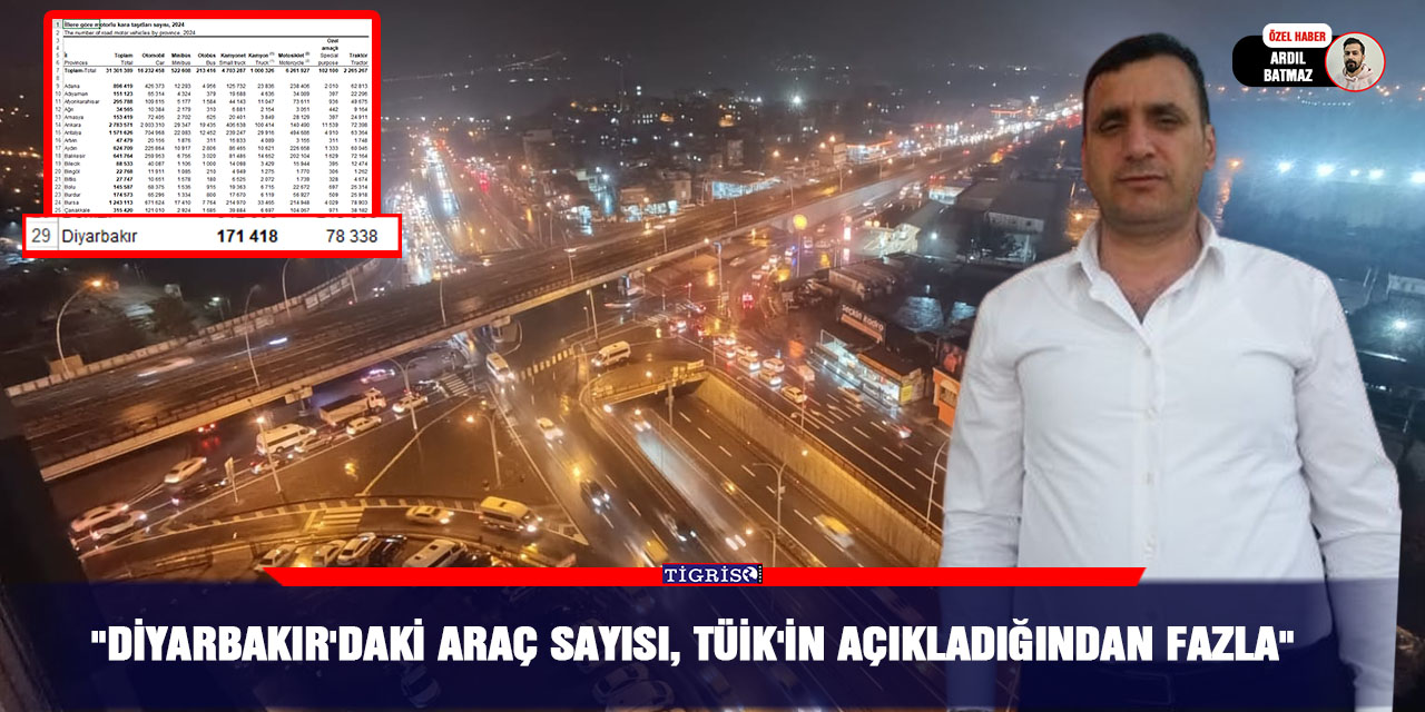 "Diyarbakır'daki araç sayısı, TÜİK'in açıkladığından fazla"