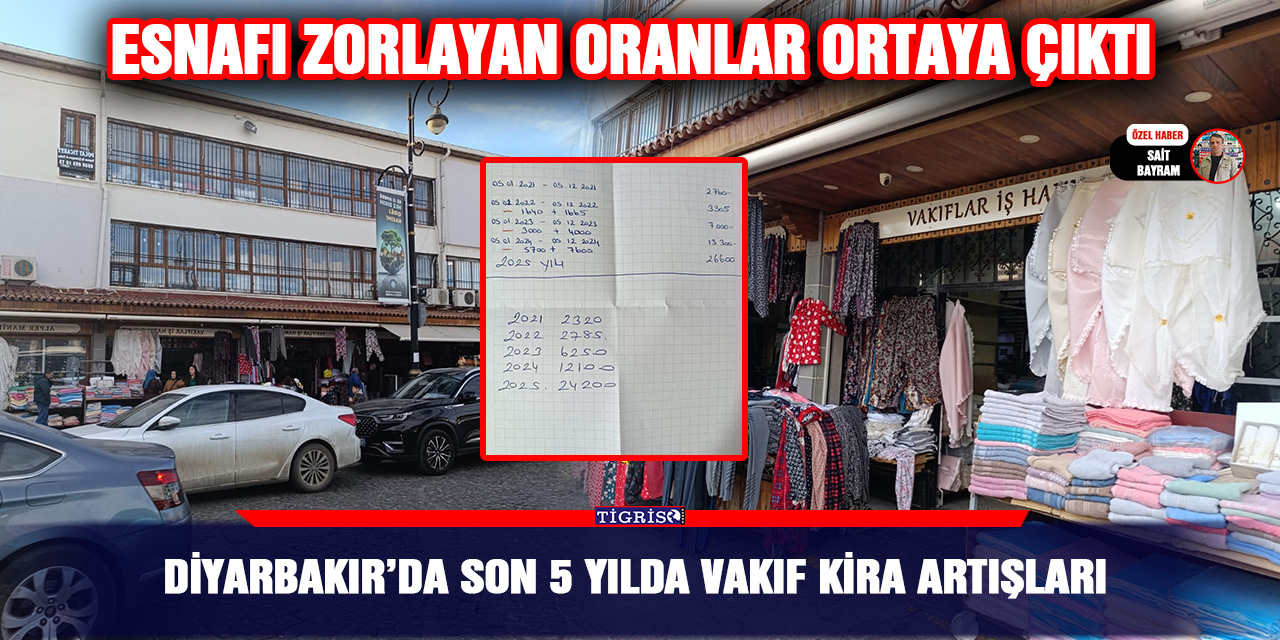 Diyarbakır’da son 5 yılda Vakıf kira artışları