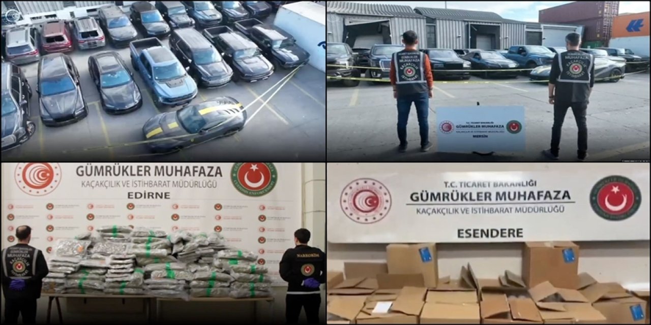 Ticaret Bakanlığı'ndan büyük operasyon: 24 lüks araç ve 608 kg uyuşturucu ele geçirildi