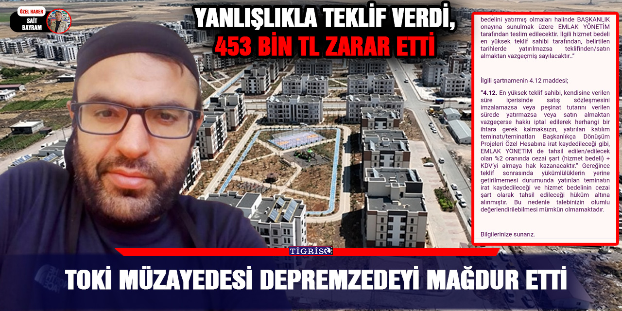 TOKİ müzayedesi Depremzedeyi mağdur etti