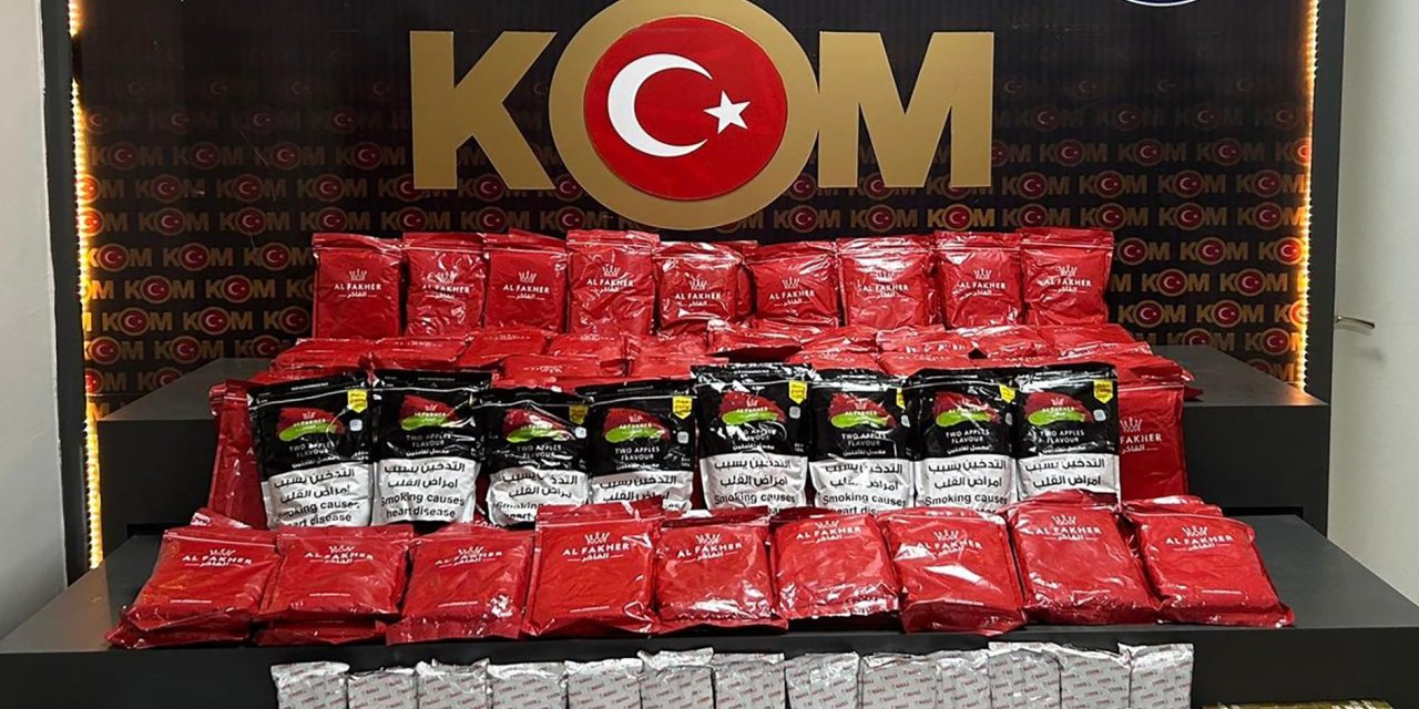 174 kilogram nargile tütünü ele geçirildi