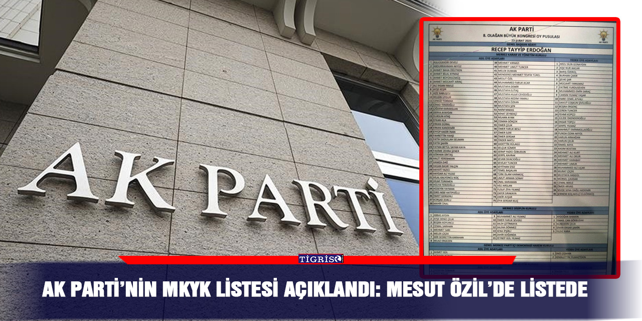 Ak Parti’nin MKYK listesi açıklandı: Mesut Özil’de listede