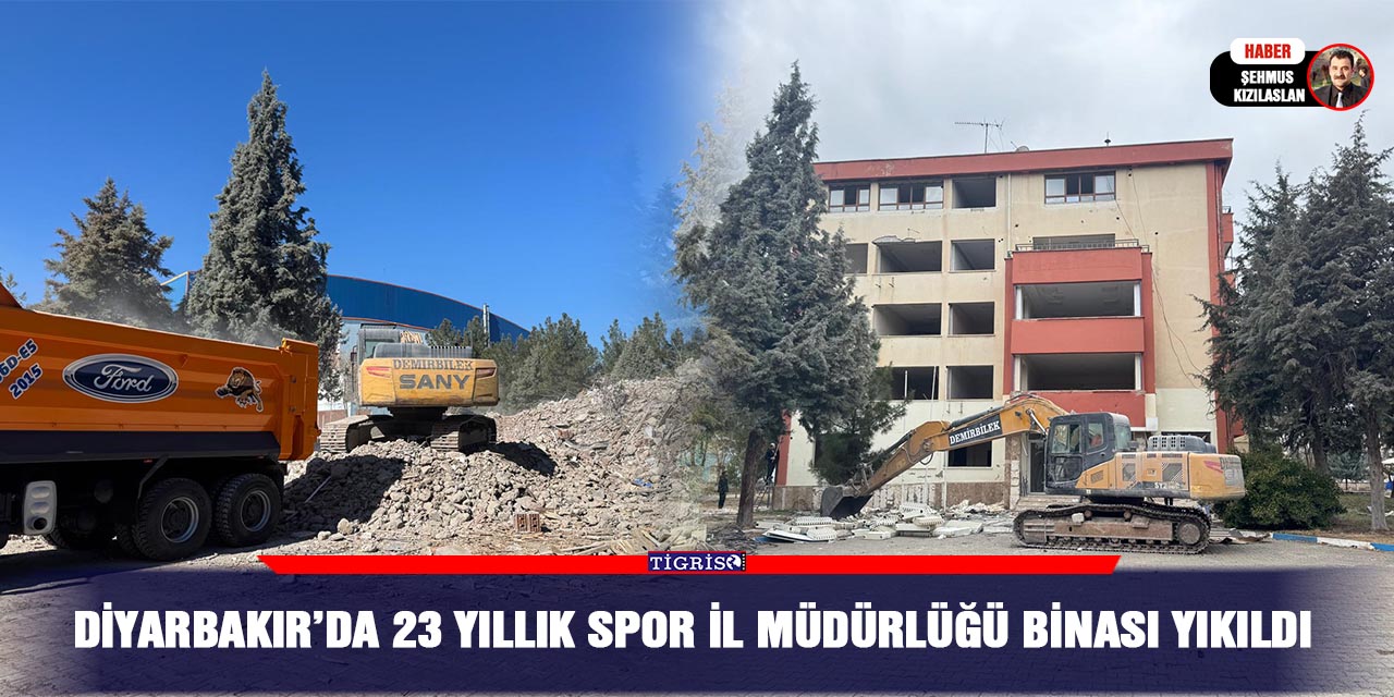 VİDEO - Diyarbakır’da 23 Yıllık Spor İl Müdürlüğü binası yıkıldı