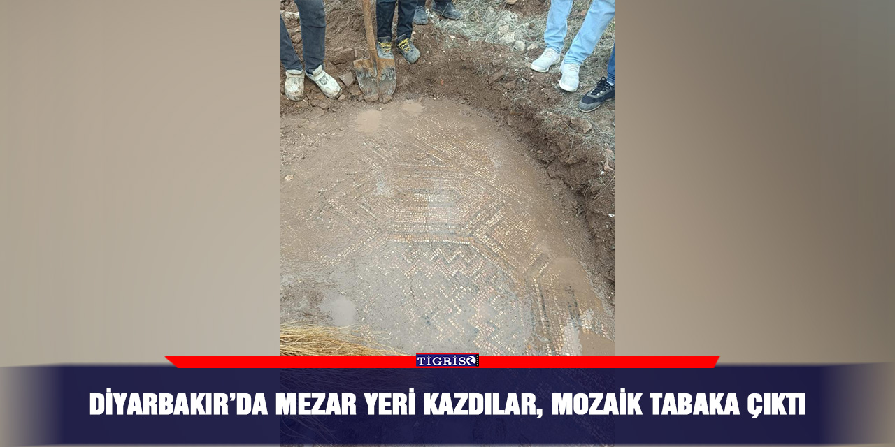 VİDEO - Diyarbakır’da mezar yeri kazdılar, mozaik tabaka çıktı