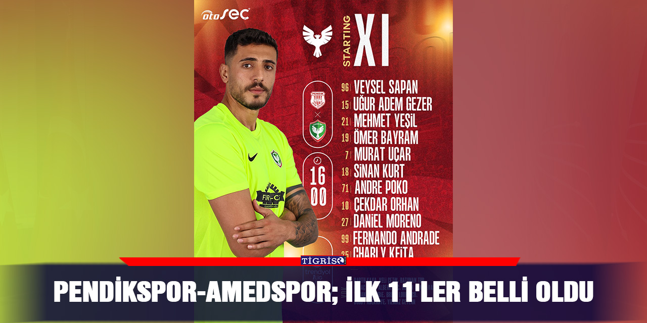 Pendikspor-Amedspor; İlk 11'ler belli oldu