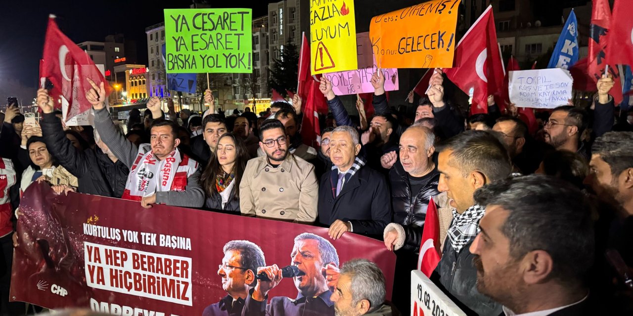 Diyarbakır Dağkapı'da İmamoğlu protestosu