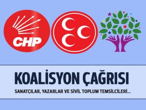 Sanatçı, yazar ve STK temsilcilerinden 3 partiye koalisyon çağrısı