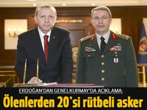 Erdoğan: yaşamını yitiren 28 kişiden 20’si rütbeli asker