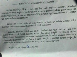 Şırnaklılar imzaladı: Evin kullanımından sorumlu değilim