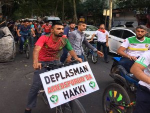 Amedspor taraftarları deplasman yasağını bisikletle protesto etti