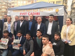 AK Parti Yenişehir İlçe Başkanlığı ‘Evet çadırı’ kurdu