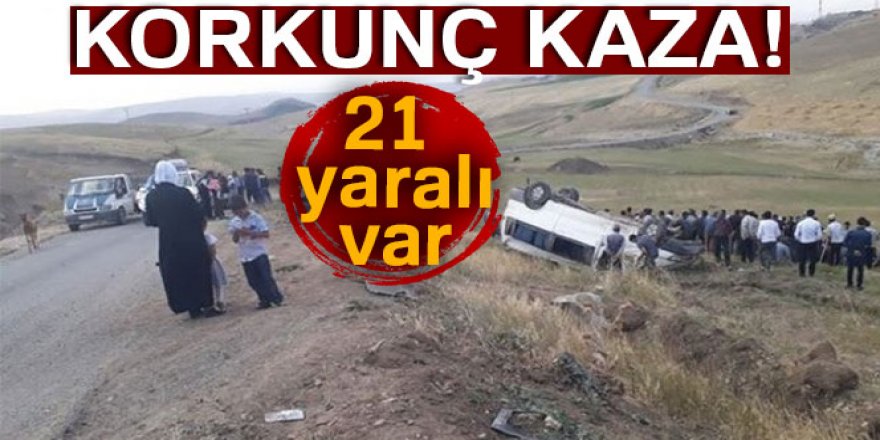 Minibüs şarampole devrildi: 21 yaralı